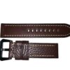 Handmade Dark Brown genuine leather watch band/ black Buckle 24mm. For Panerai