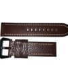 Handmade Dark Brown genuine leather watch band/ black Buckle 24mm. For Panerai