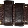 Handmade Dark Brown genuine leather watch band/ black Buckle 24mm. For Panerai