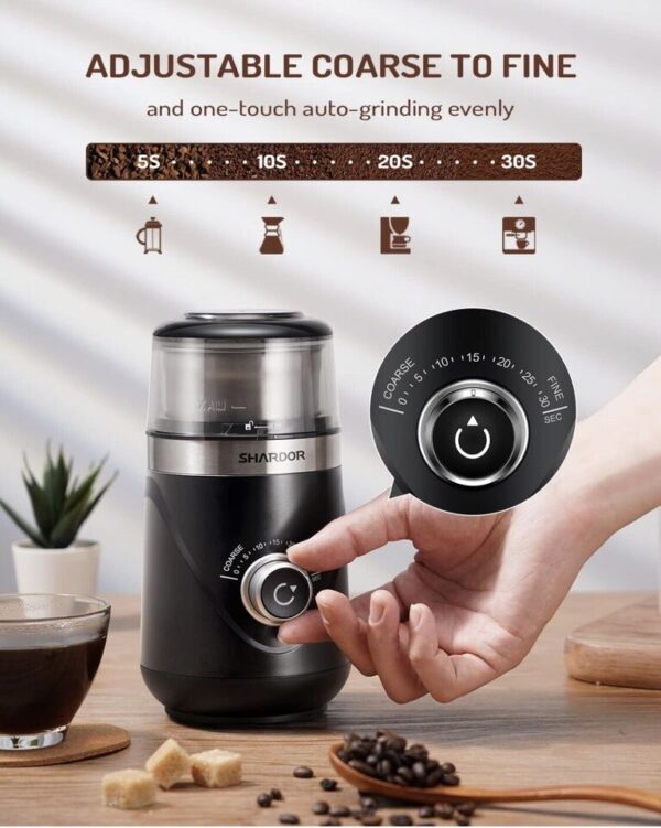 SHARDOR Adjustable Coffee Grinder Electric Herb Grinder Spice Grinder Coffee Bean