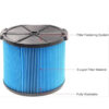 VF3500 3-Layer Fine Dust Cartridge Filter for RIDGID 3-4.5 Gallon Wet Dry Vacuum