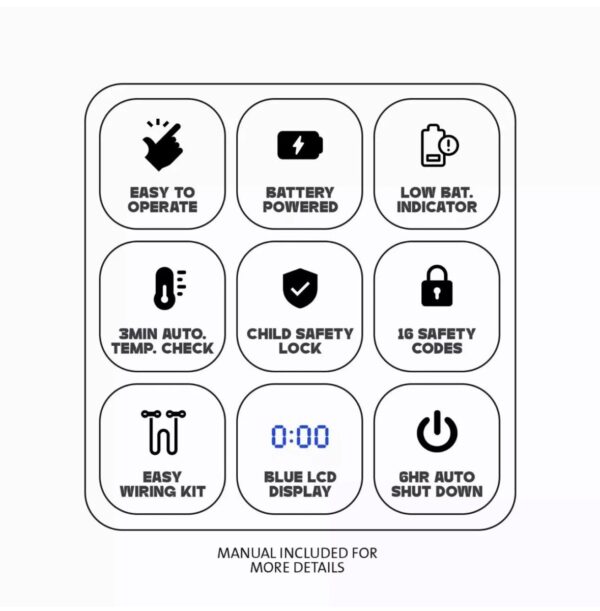 Gas Fireplace  Remote Control Thermostat Kit, for Millivolt Gas Valve Fireplaces