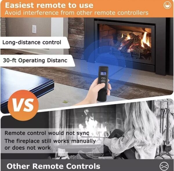 Gas Fireplace  Remote Control Thermostat Kit, for Millivolt Gas Valve Fireplaces